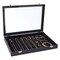 Small Velvet Jewelry Display Case for Women, Girls - Organizer Travel Tray for Rings, Bracelets, Necklaces, Retail (Black)